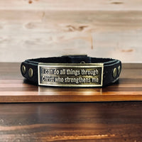 Leather Wristlet: I Can Do All Things