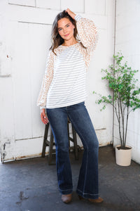 Spots and Stripe Cuffed Long Sleeve