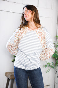 Spots and Stripe Cuffed Long Sleeve