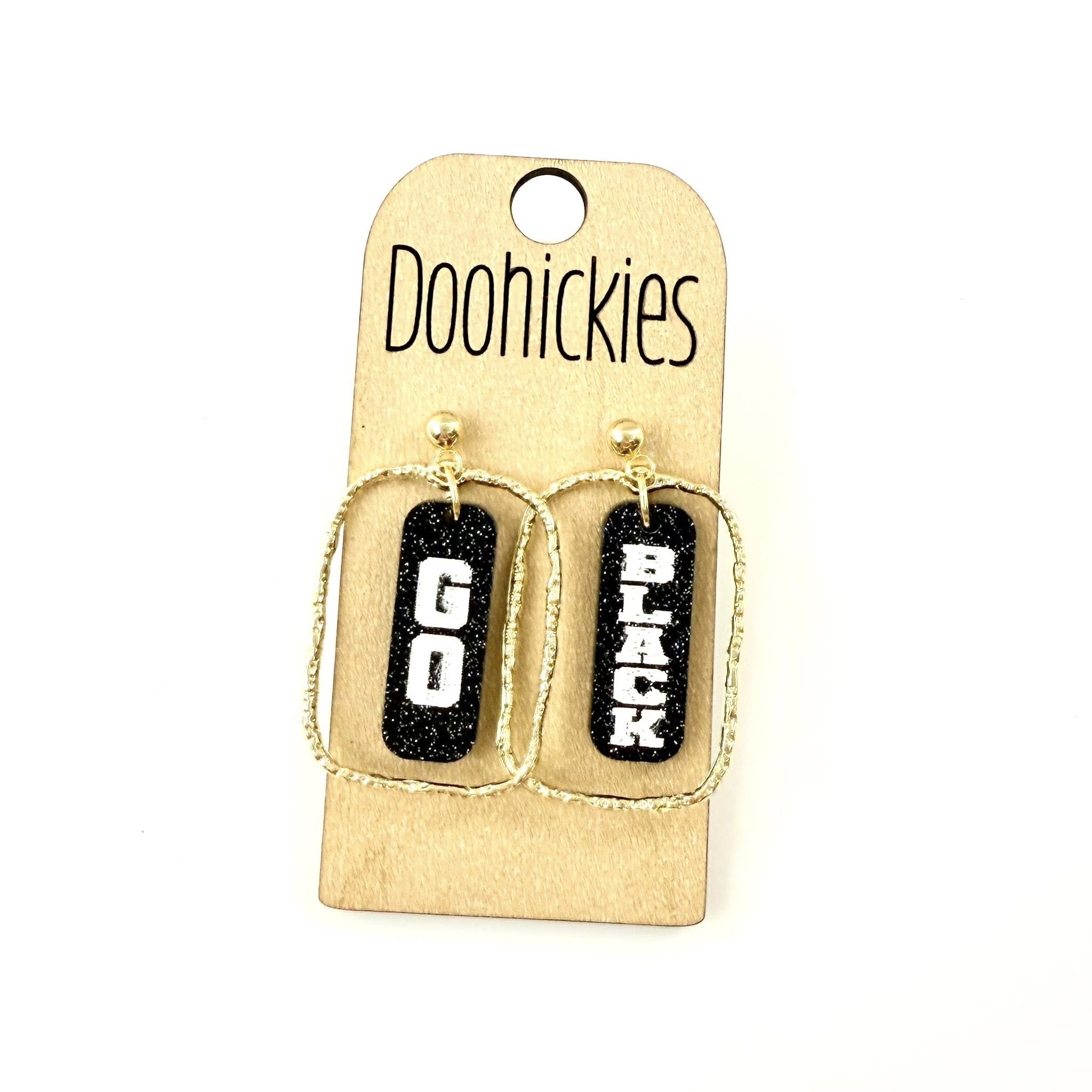 Spirit Glitter Color Bar Dangles - School Spirit Acrylic Earrings - 9 Color Options