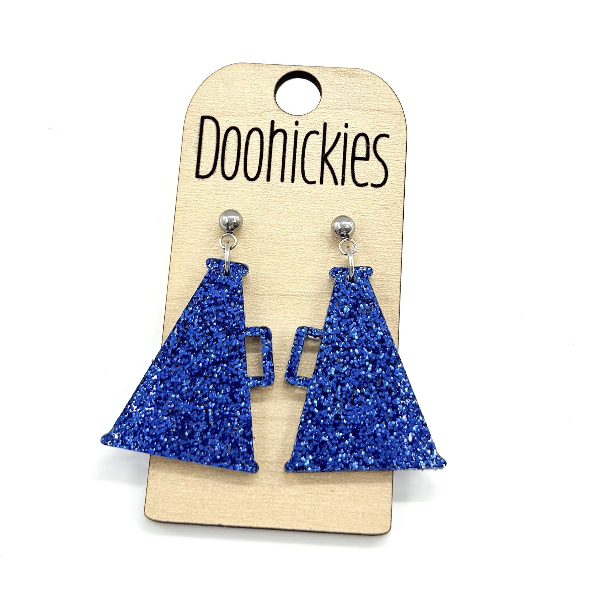 Glitter Cheer Megaphone Dangles - Custom Spirit Earrings