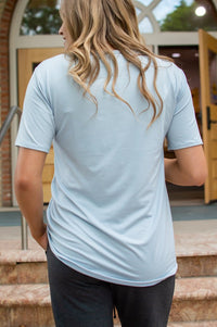 Copy of Slouchy Pocket Tee | Ice Blue-T-Shirt-Wild Child & Rebel Soul Boutique