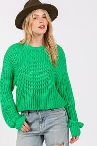 SAGE + FIG Round Neck Drop Shoulder Sweater