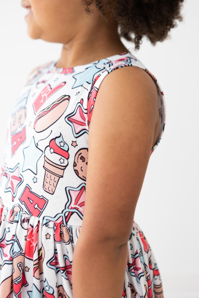 Red, White & BBQ Tank Twirl Dress