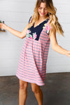 Pink Floral & Striped Yoke Babydoll Dress