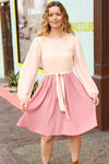 Feeling Femme Mauve & Peach Twofer Pleated Skirt Dress