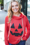 Halloween Jack-O-Lantern Terry Thumb Hole Double Hoodie