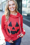 Halloween Jack-O-Lantern Terry Thumb Hole Double Hoodie