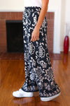 You Got This Black Paisley Floral Smocked Waist Palazzo Pants