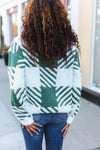 Under The Christmas Tree Green Plaid Soft Brushed Hairy Sweater