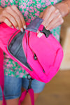 Hot Pink Nylon Casual Crossbody Sling Bag