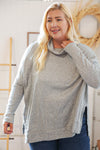 Lt Grey Cashmere Feel Turtleneck Sweater