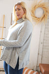 Lt Grey Cashmere Feel Turtleneck Sweater