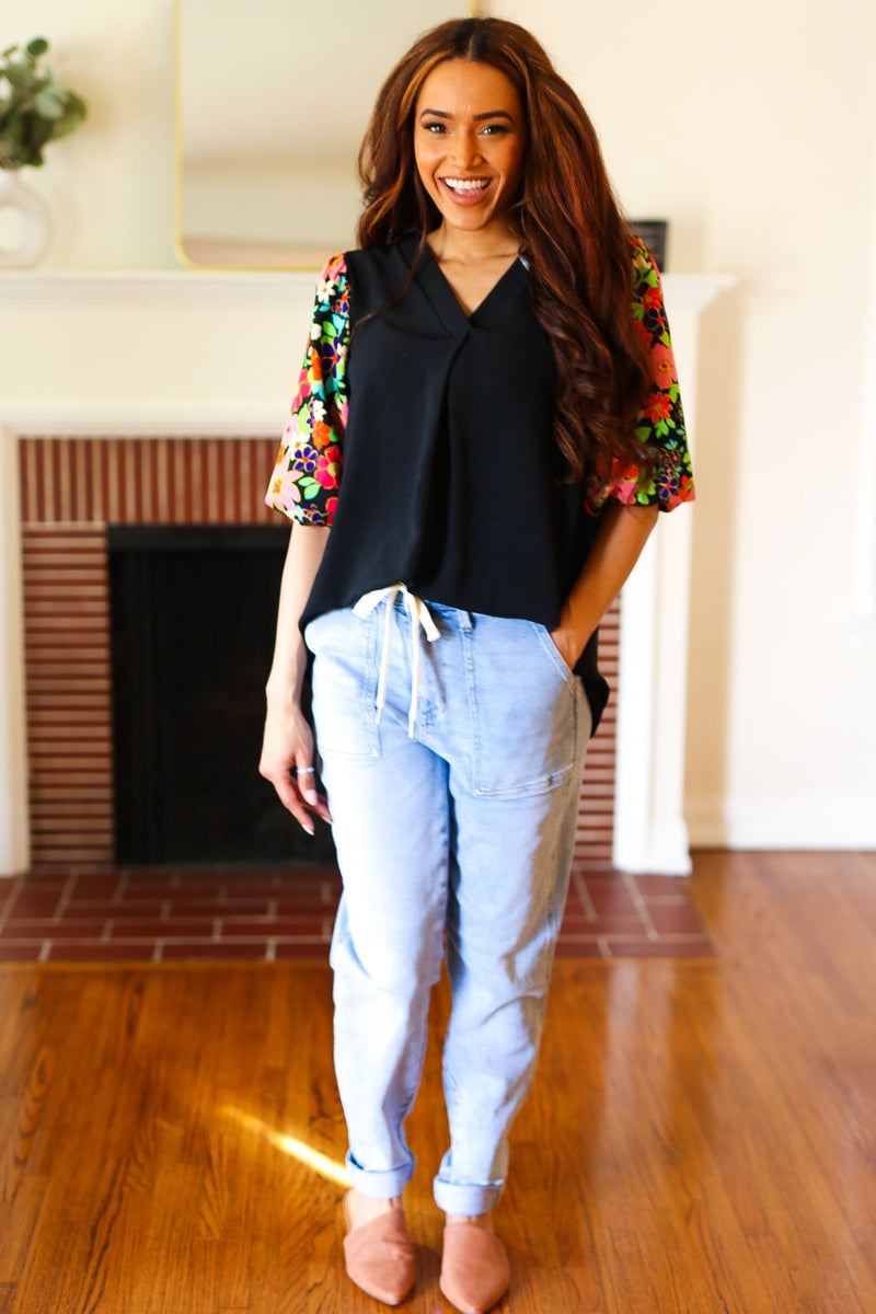 Oatmeal Two Tone Ethnic Outseam Color Block Top