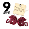 1.25" Glitter School Spirit Football Helmet Dangles - Custom Spirit Earrings - Nine Color Options