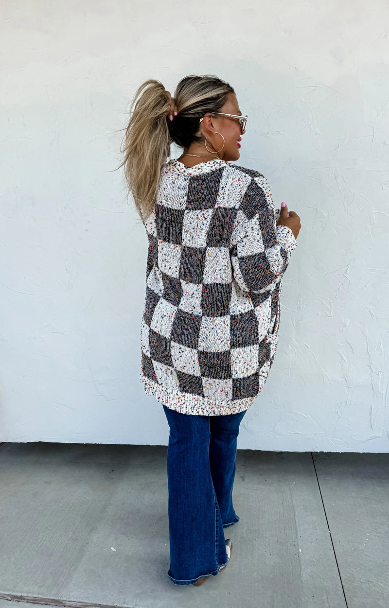 Checkered Miley Dot Cardigan in Four Colors