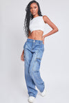 YMI Jeanswear High-Rise Straight Cargo Jeans