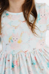 Bunny Dreams 3/4 Sleeve Pocket Twirl Dress