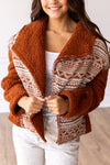 Tan Sherpa With Aztec Details