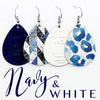 1.5" Navy & White Itty Bitty Corkie Mini Collection -Earrings