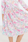 Hangin with my Peeps 3/4 Sleeve Pocket Twirl Dress