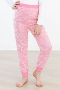 Bubblegum Pink Sequin Joggers