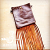 **Small Crossbody Handbag w/ Brown Laredo Leather Fringe 511rr