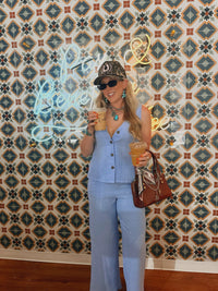 The Rio Linen Set in Blue