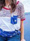 Party Like Its 1776 Pocket Tee, Vintage Leopard and Stars