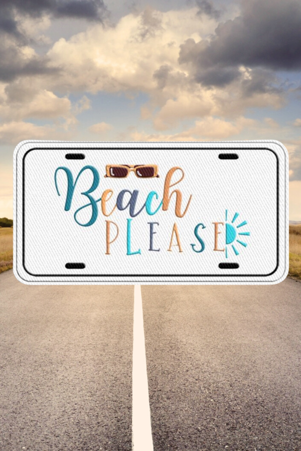 Beach Please License Embroidered Patch - ETA 4/29