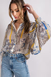 On A Whim Boho Puff Sleeve Top