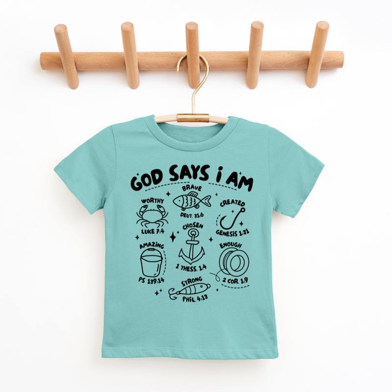 God Says I Am (Fishing) Youth & Toddler Graphic Tee