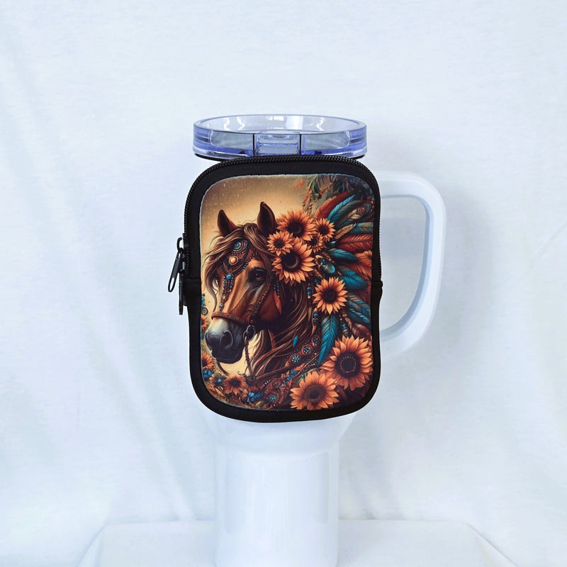 Wild Sunflower Zippered Pouch/Bag For 40oz Tumbler