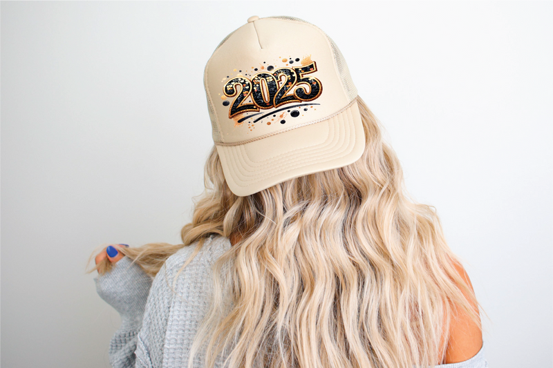 2025 DTF Printed Khaki Trucker Hat