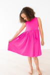 Hot Pink Tank Pocket Twirl Dress