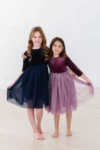 Light Navy Velvet Tutu Dress