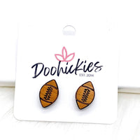 Wood Football Studs -Sports Earrings