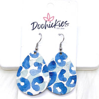 1.5" Navy & White Itty Bitty Corkie Mini Collection -Earrings