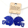 1.25" Glitter School Spirit Football Helmet Dangles - Custom Spirit Earrings - Nine Color Options