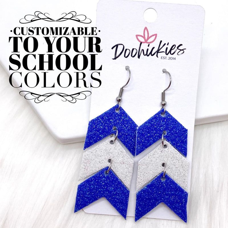 2.5" Custom School Spirit Glitter Mini Arrows -Earrings