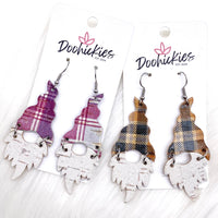 2.5" Fall Plaid Gnomes -Fall Earrings