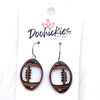 Wood Cutout Football Collection-Sports Earrings
