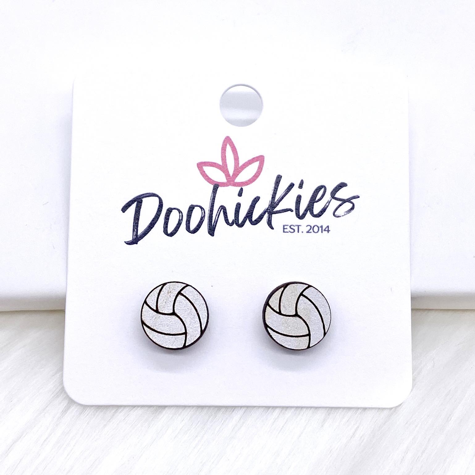 Wooden Volleyballs -Sports Earrings