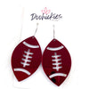 2" Shiny Football Acrylic Dangles -Sports Earrings