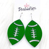 2" Shiny Football Acrylic Dangles -Sports Earrings