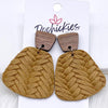 2" Walnut & Fall Braided Jasmine Dangles -Fall Leather Earrings