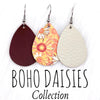 1.5" Boho Daisies Mini Collection -Fall Leather Earrings
