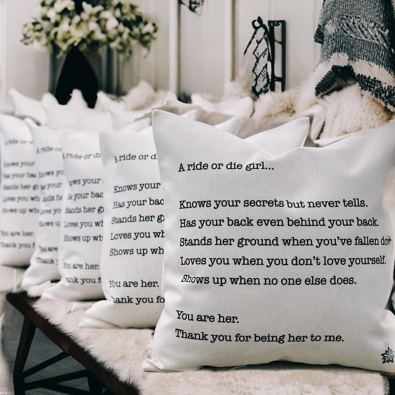 Love Notes: Ride or Die Pillow Cover