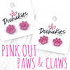 13mm Pink Out Acrylic School Spirit Paws & Claws - Breast Cancer Awareness Earrings