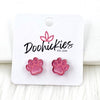 13mm Pink Out Acrylic School Spirit Paws & Claws - Breast Cancer Awareness Earrings